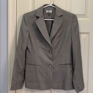 Gray Two Button Blazer Blazer with light blue